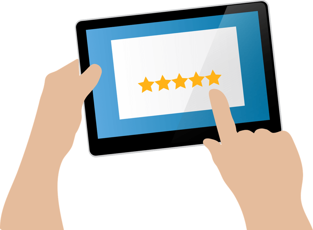 Leaving a rating for a business review