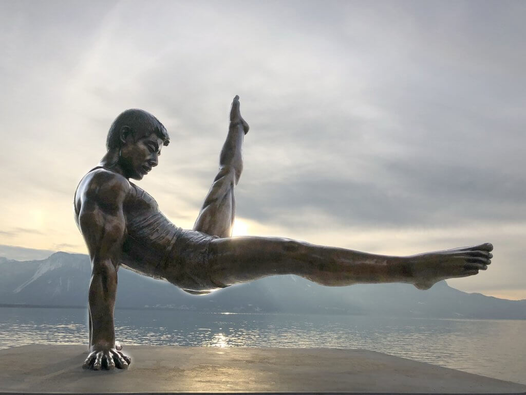 Gymnastics statue symbolizing strength and perseverance 