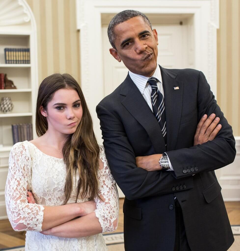 Barack Obama and Mckayla Maroney 