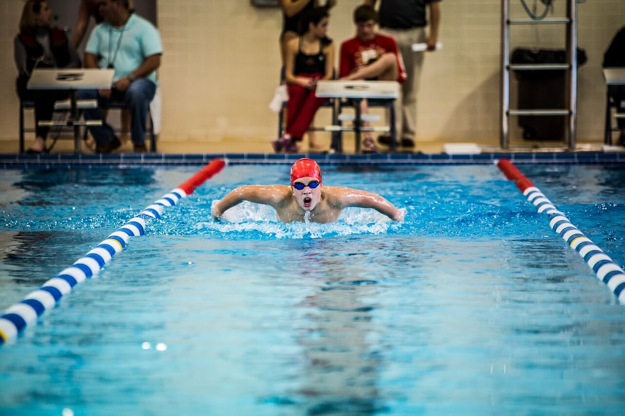 Swimming lanes in a pool 