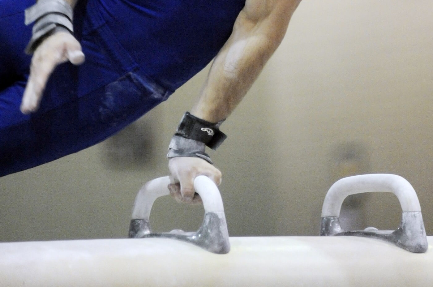 Gymnast on the pommel horse