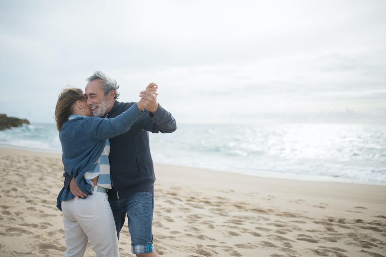 Elderly couple dancing to prevent dementia