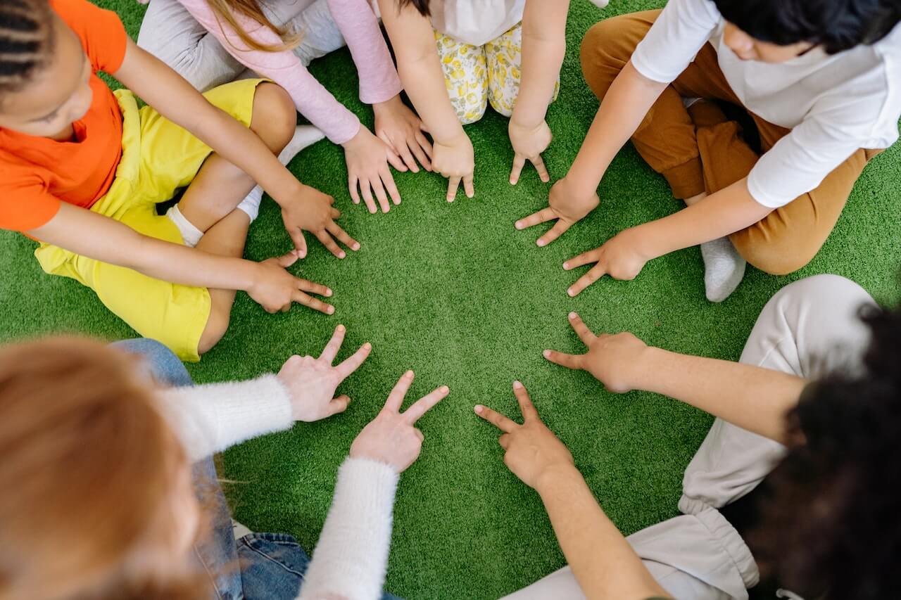 Kids playing at a day camp.