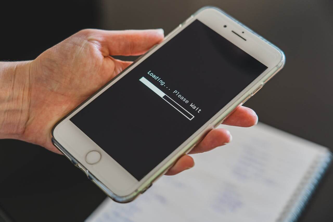 Mobile loading a slow dance studio website 