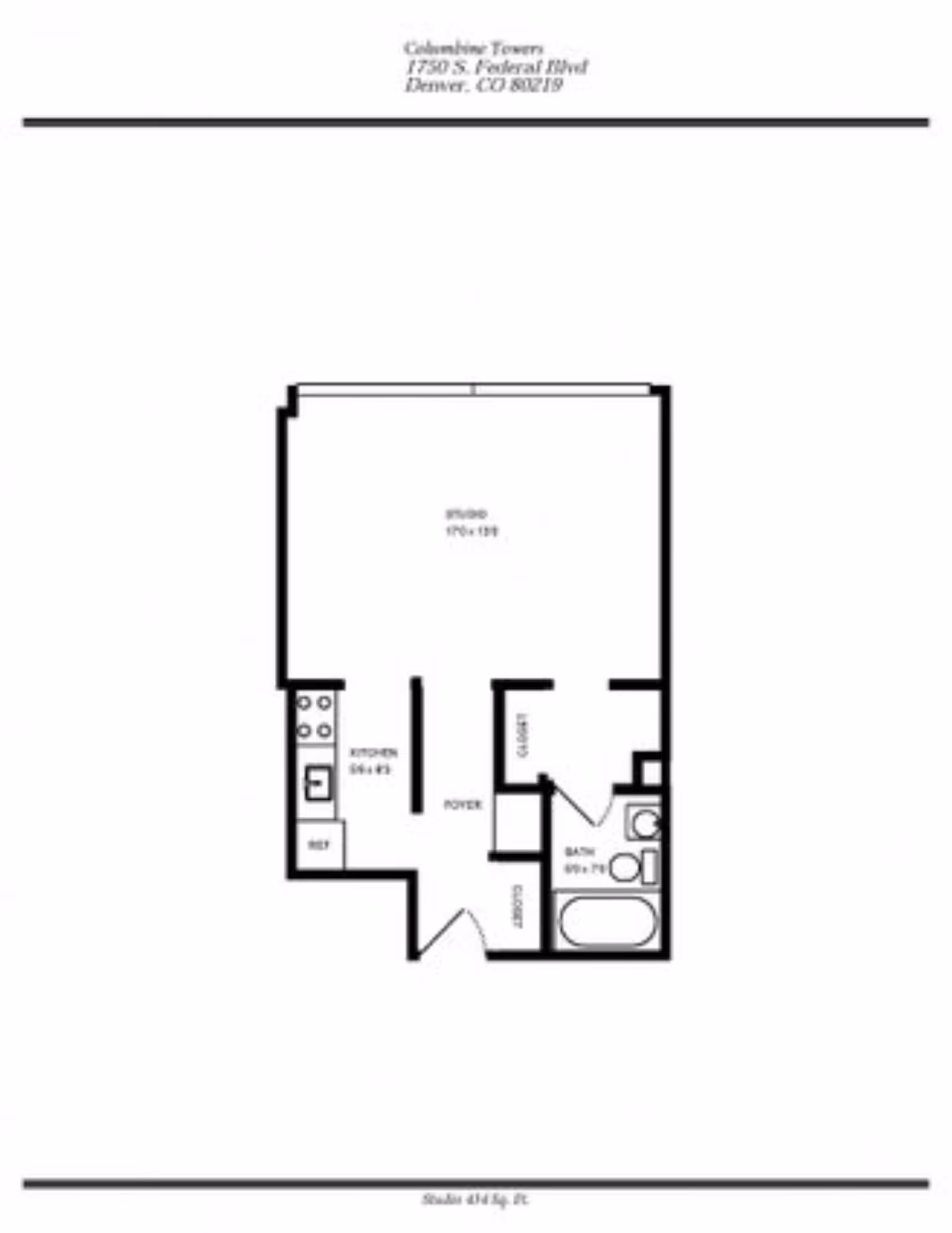 Studio floor plan layout
