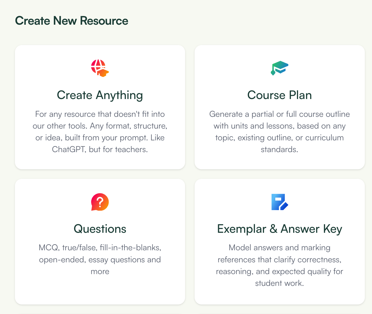 Long-term planning & resource creation