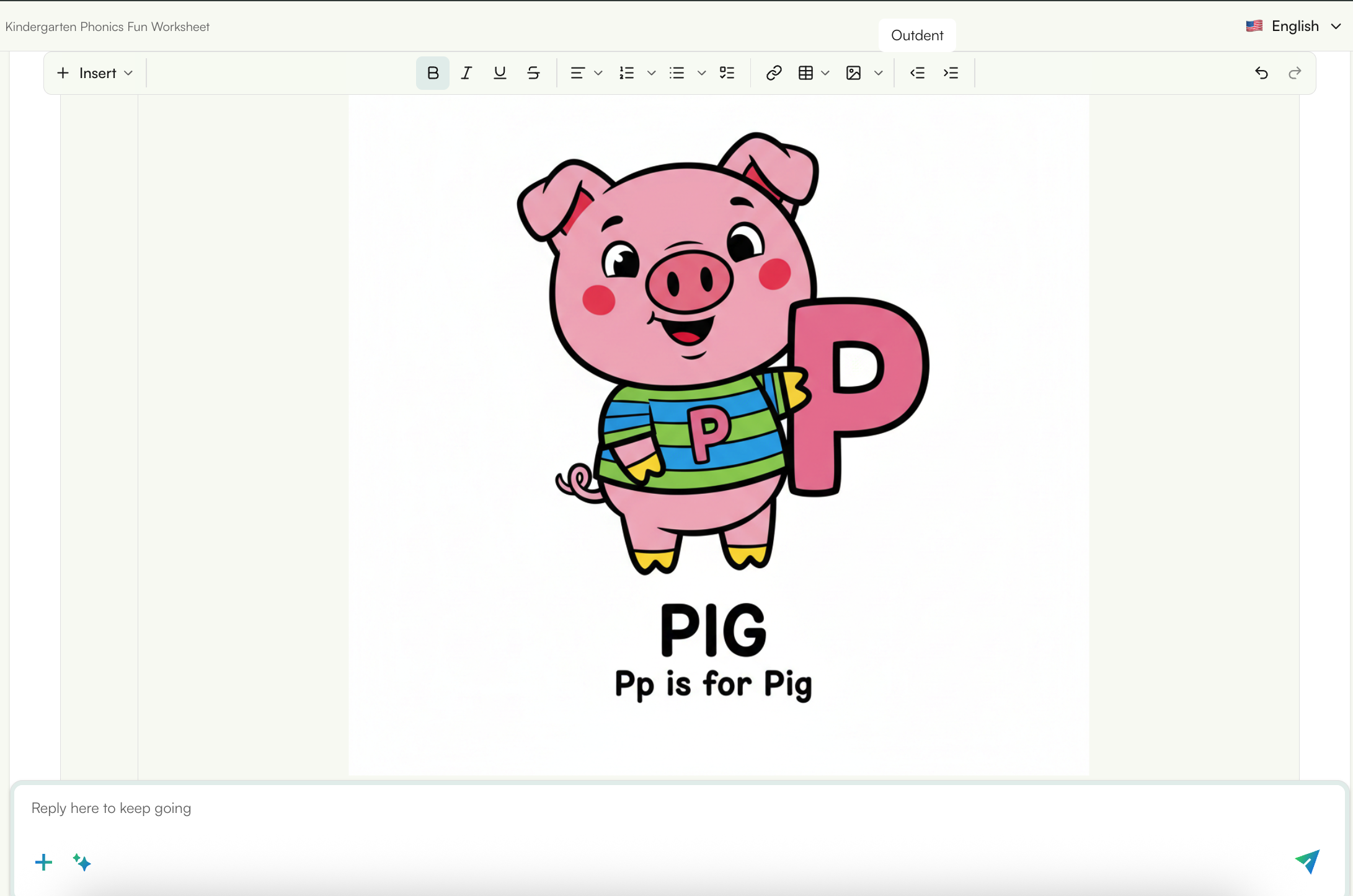 Create visually engaging worksheets for kindergarten students