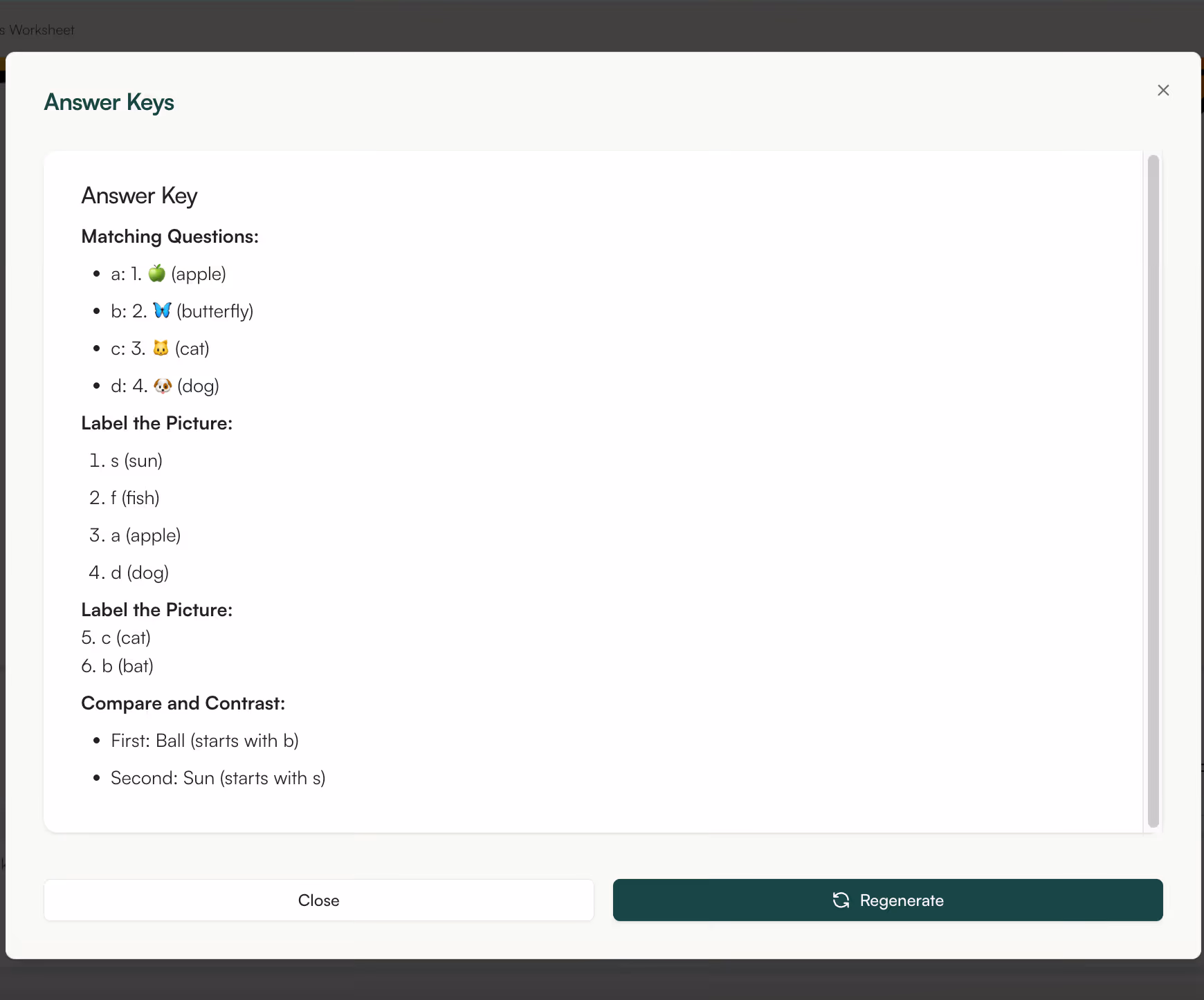 Get automatic answer keys for faster review