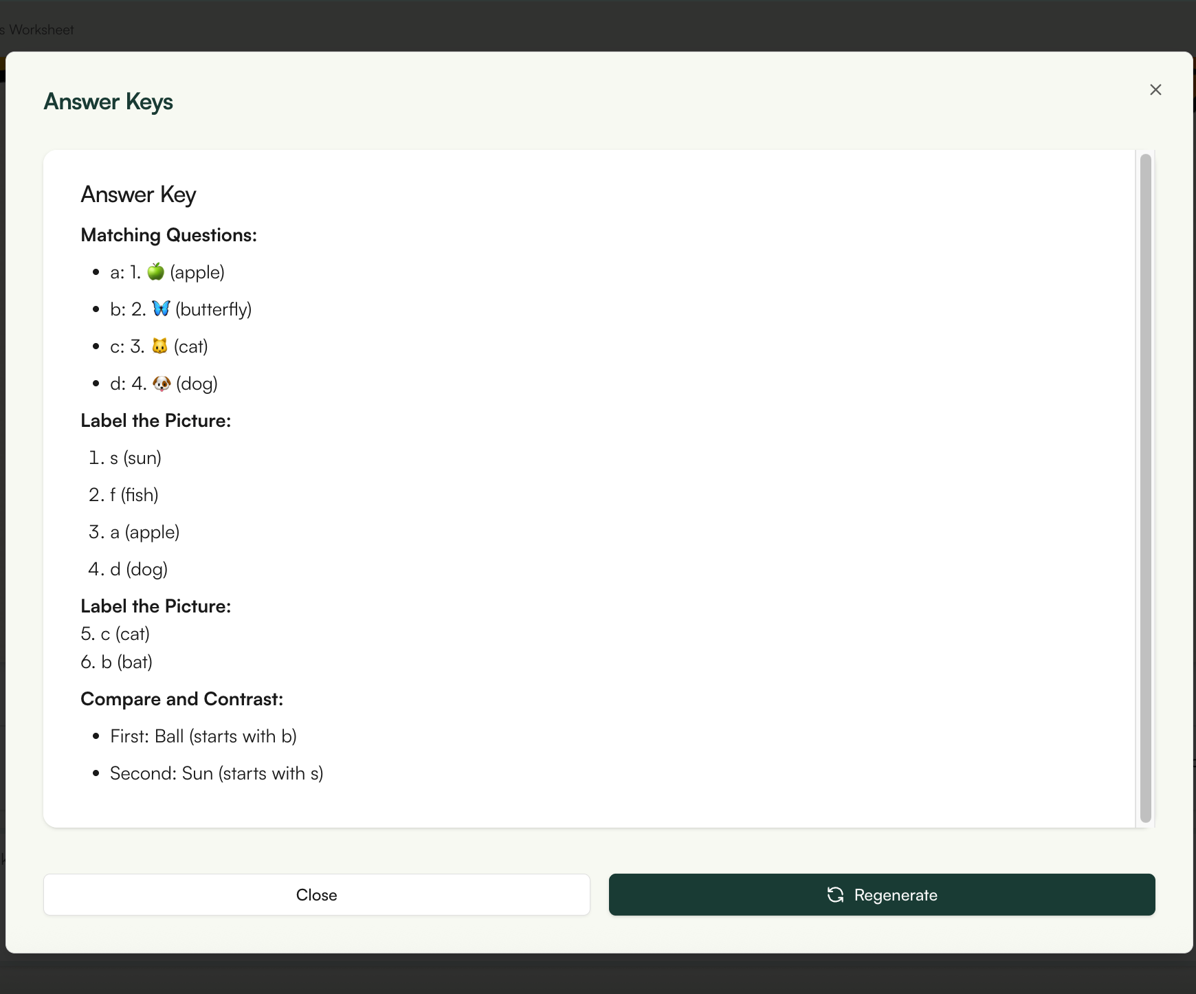 Get automatic answer keys for faster review