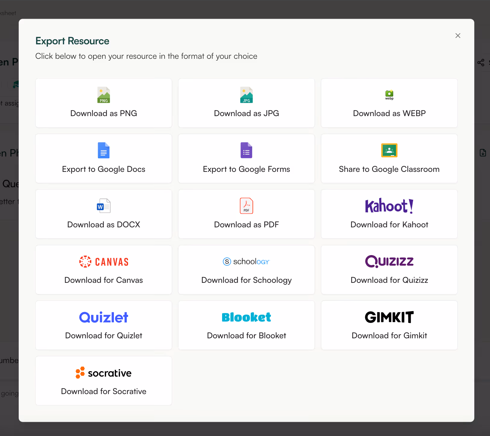 Export your kindergarten worksheets anywhere you need them
