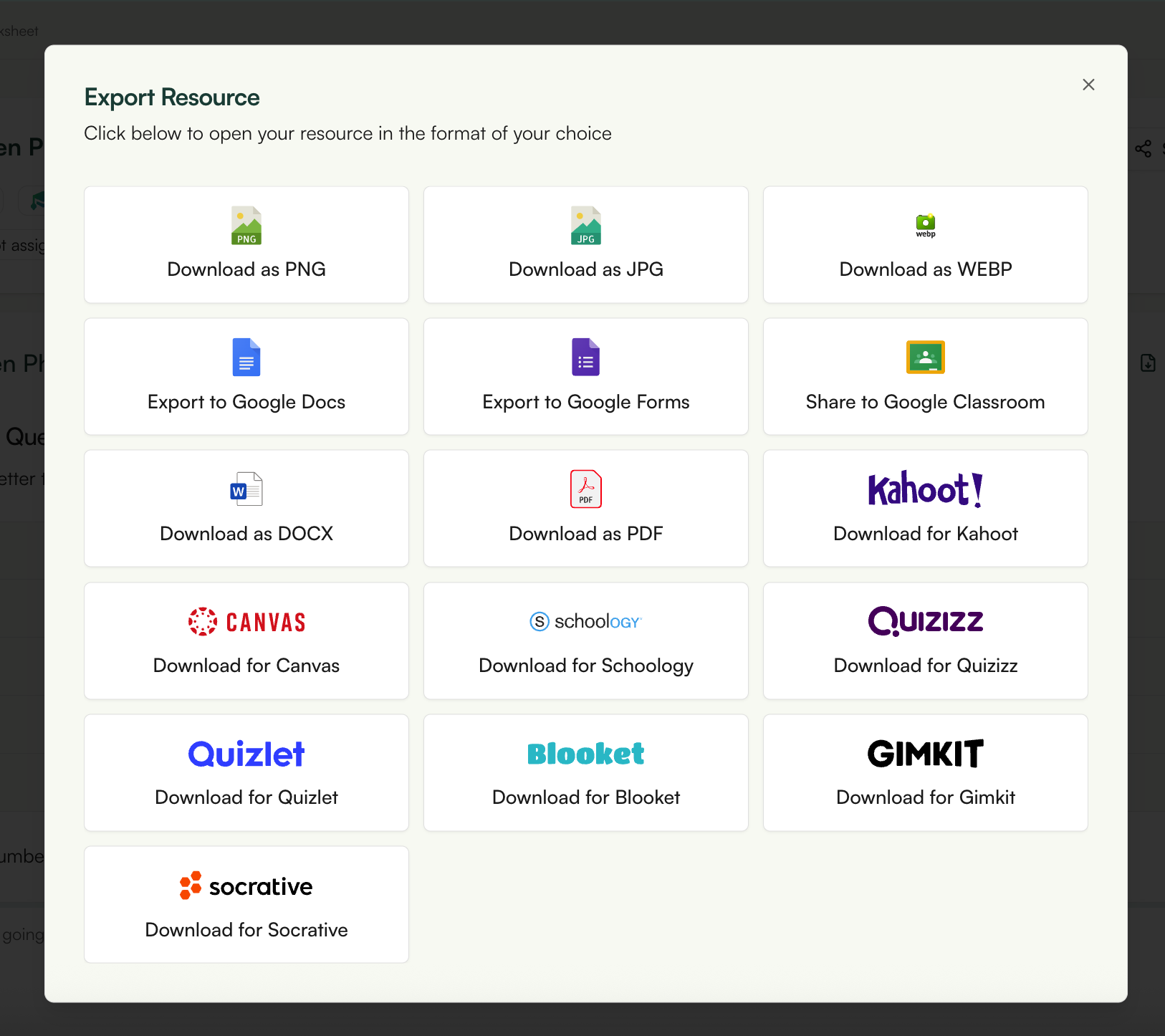 Export your kindergarten worksheets anywhere you need them
