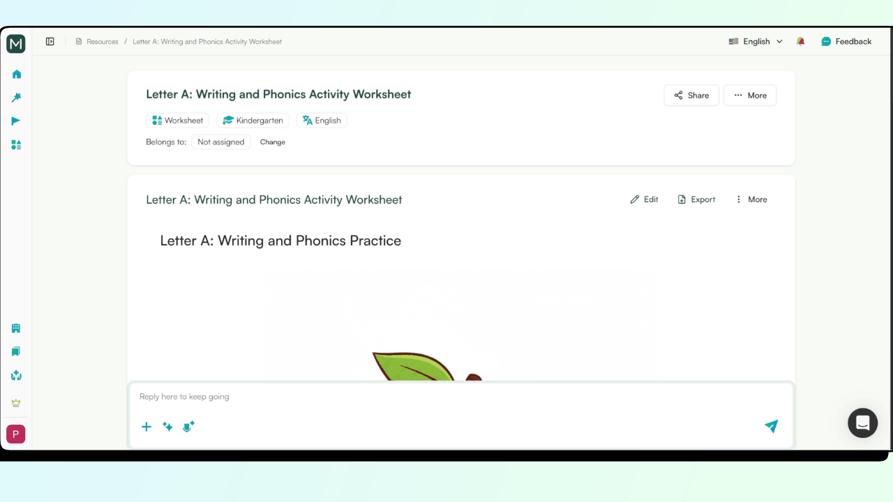 AI Writing Worksheet Generator