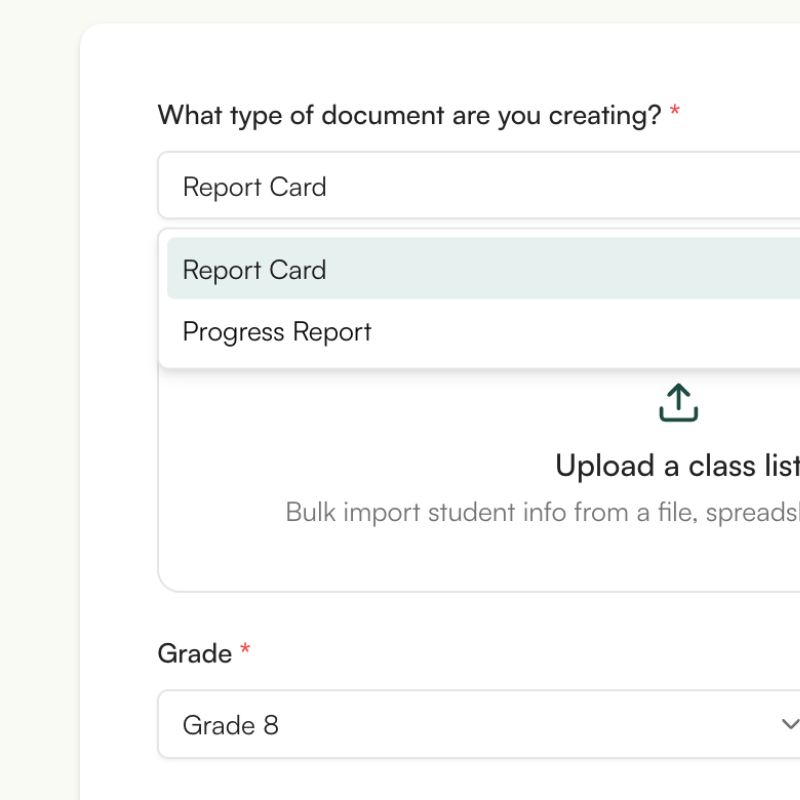 Report cards and progress reports in one tool