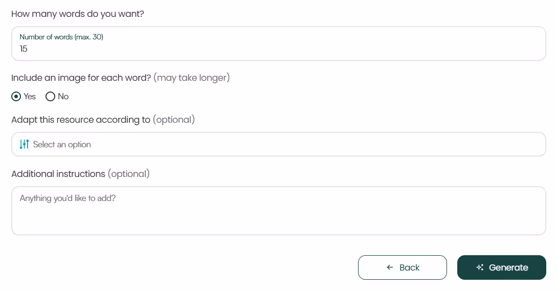 How to AI-Generate Vocabulary Words with Monsha