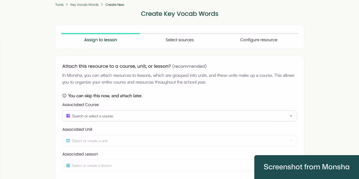 Key vocabulary generator by Monsha