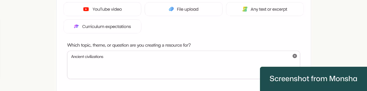 Generating a vocabulary list from a topic of choice is possible with Monsha