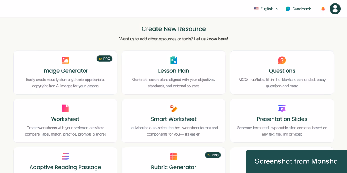 AI tools for teachers are accessible via Monsha account