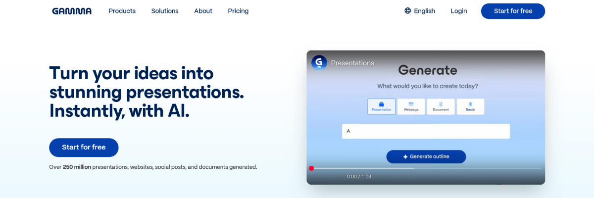 Gamma's presentation tool is ideal for teachers needing simple controls and real-time collaboration features