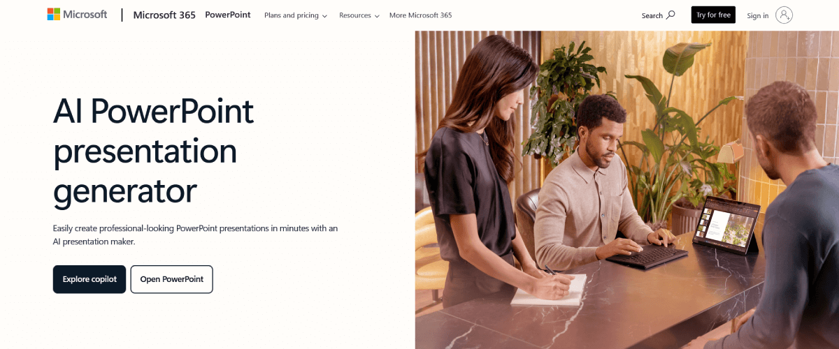 Microsoft Copilot AI PowerPoint Presentation generator is ideal for teachers using only Microsoft PowerPoint
