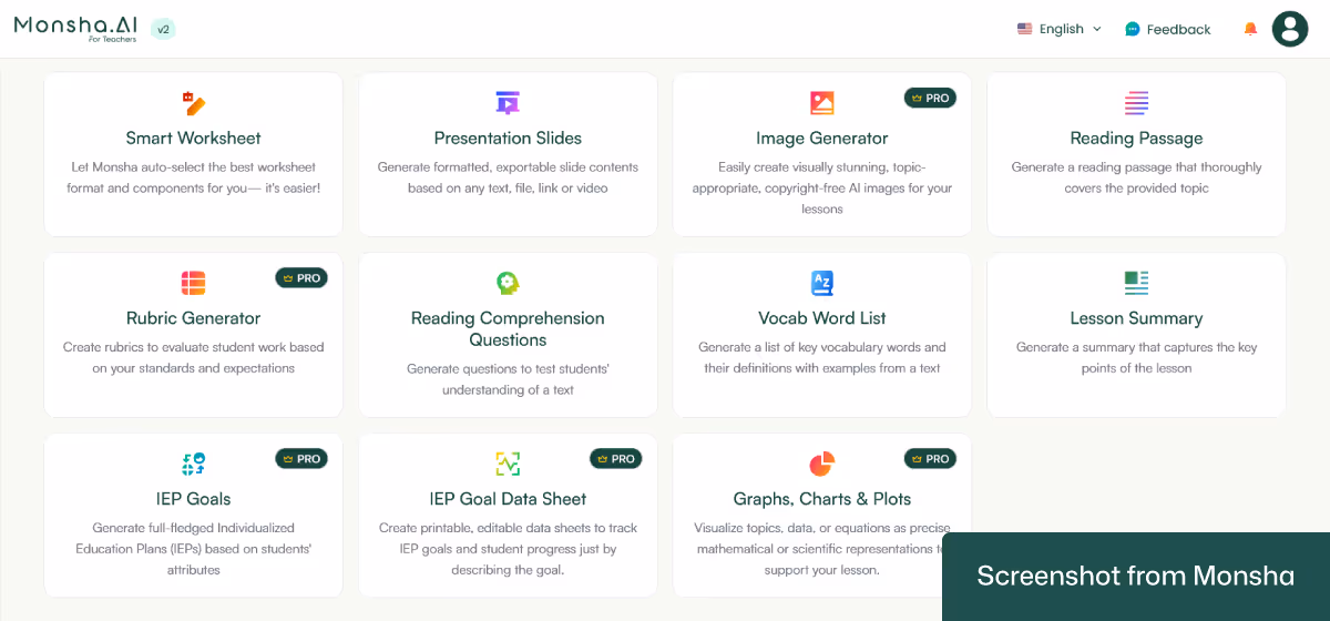 AI tool for creating reading comprehension questions is accessible via Monsha account