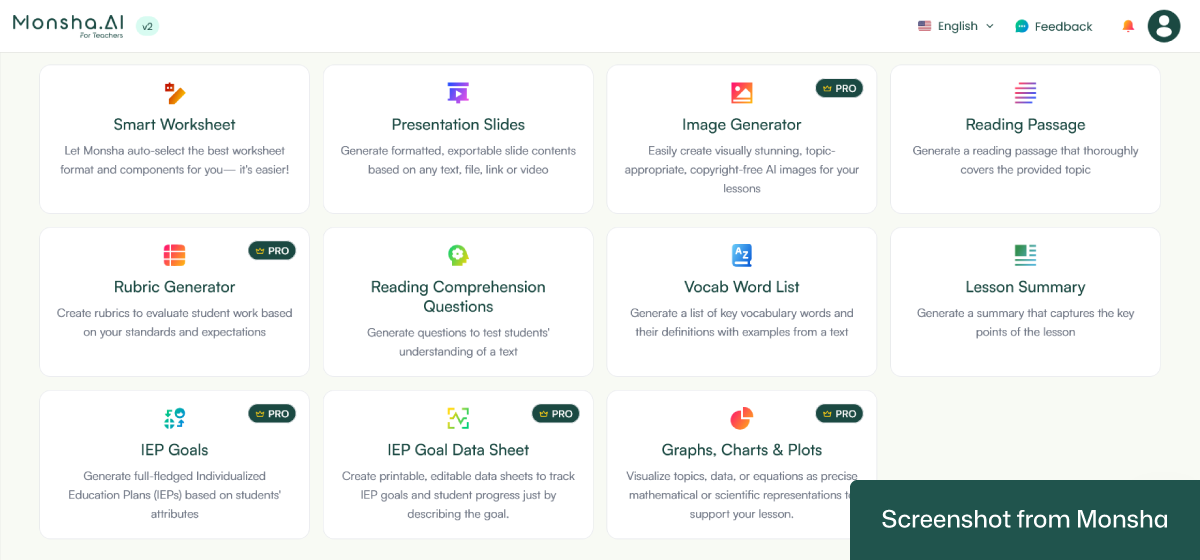 AI tool for creating reading comprehension questions is accessible via Monsha account