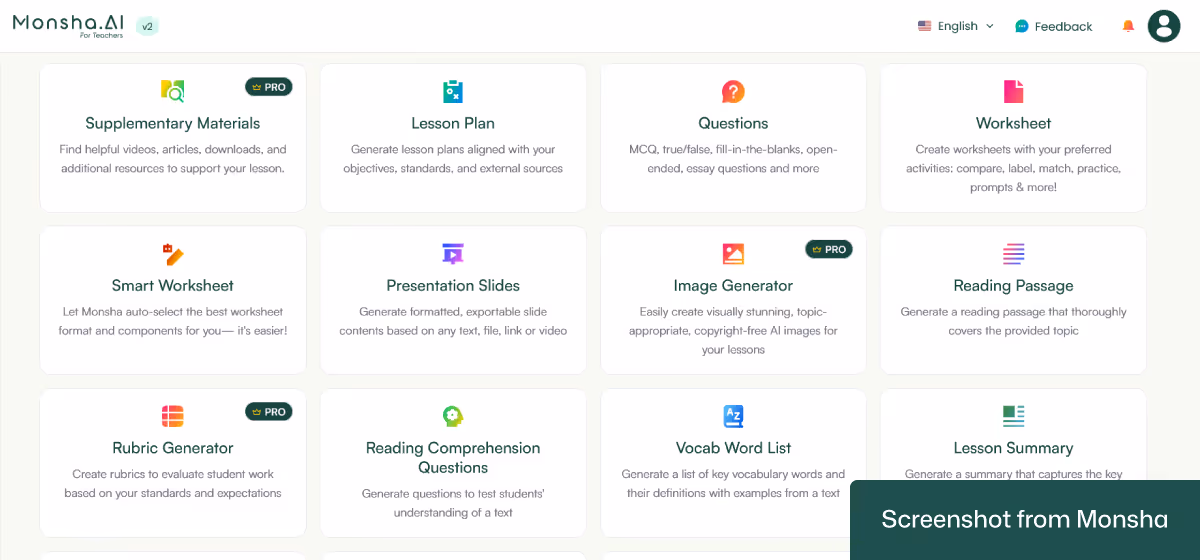 AI tool for creating classroom-ready images is accessible via Monsha account