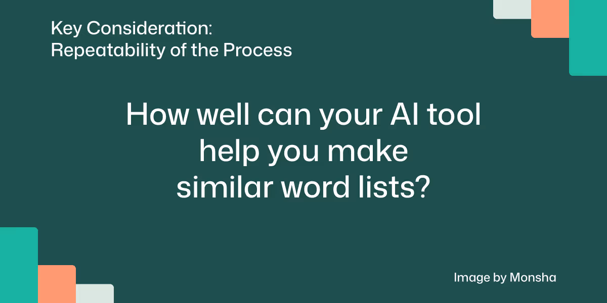 Consider if your AI tool can make the process of creating vocabulary lists more reliable