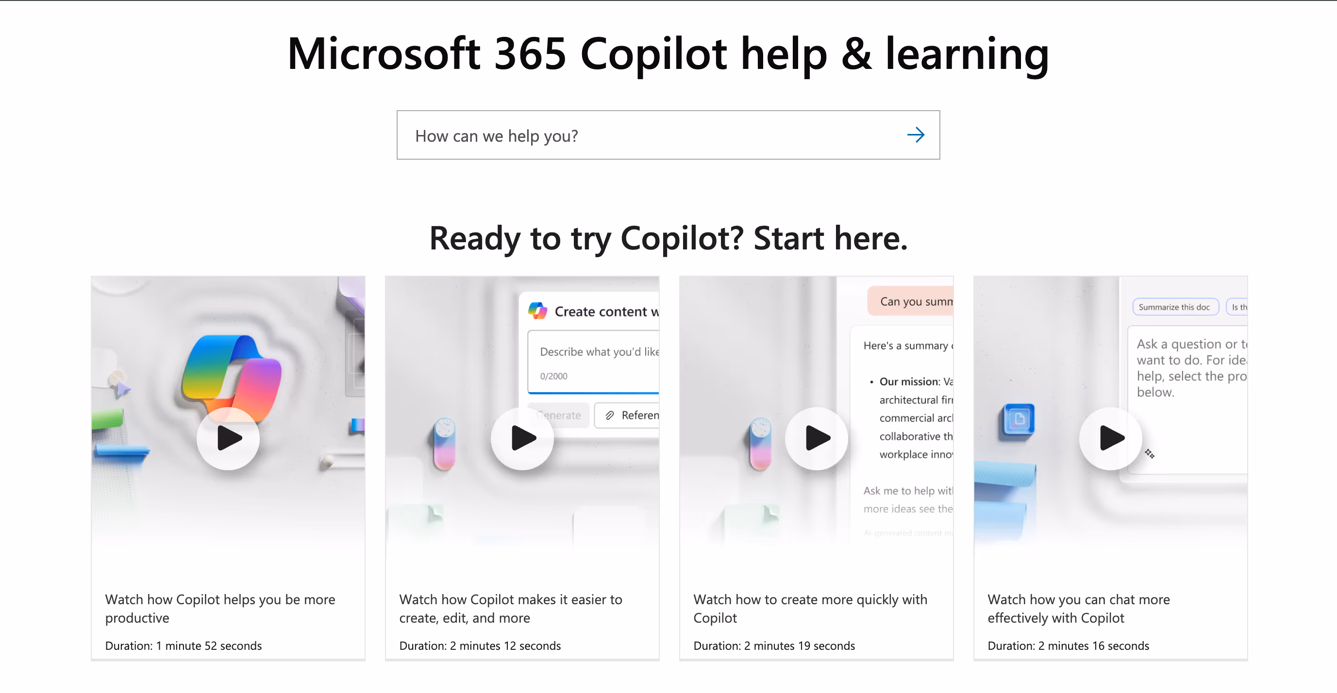 Homepage snippet of Copilot for readers to see