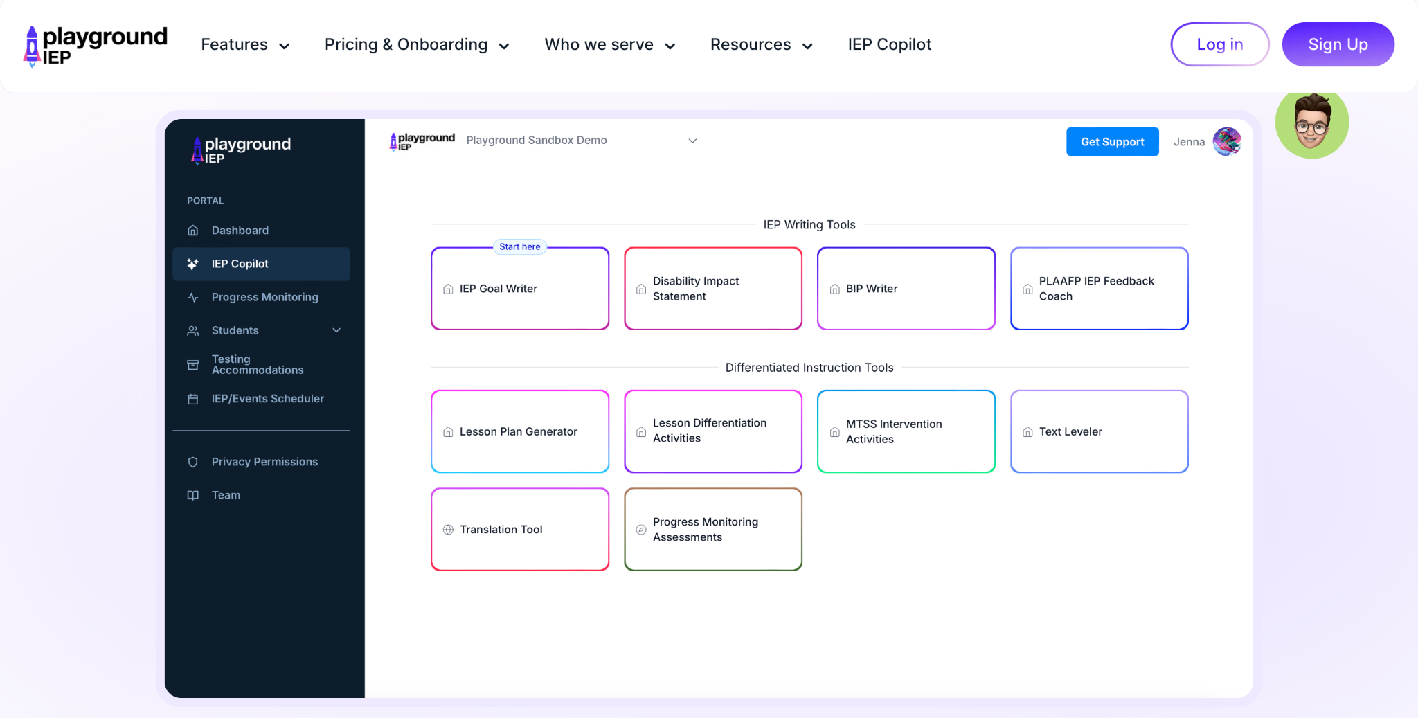 PlaygroundIEP homepage