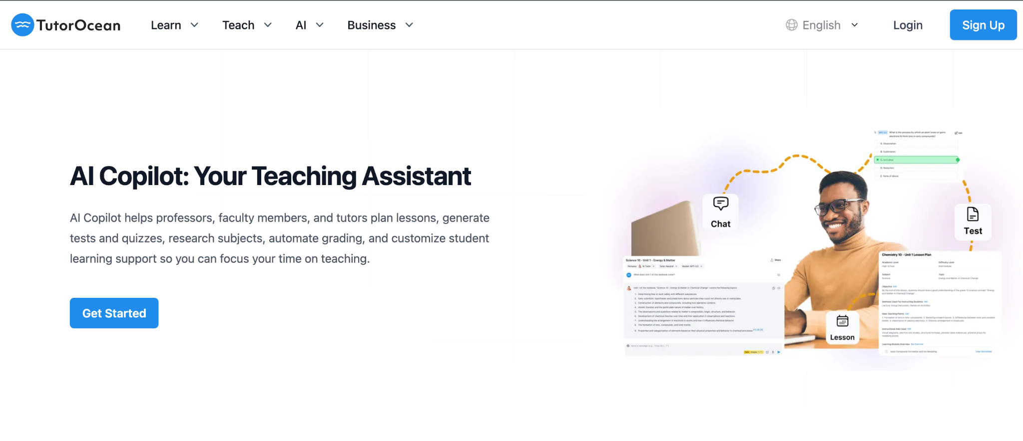 tutor ocean homepage