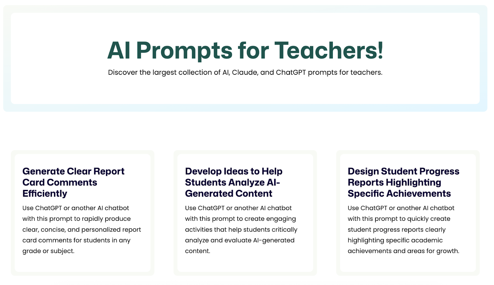 AI prompts for teachers