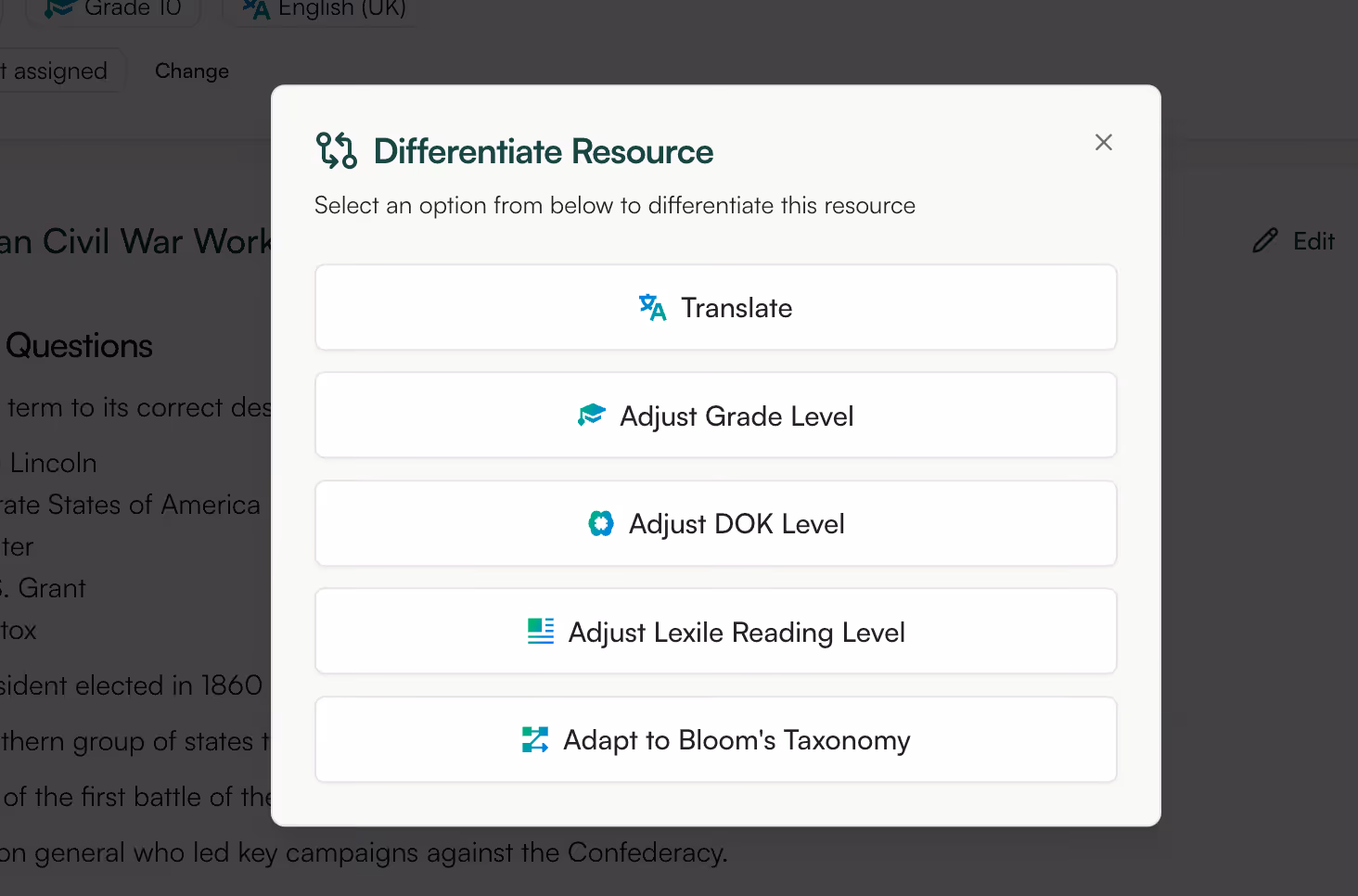 create differentiated worksheets