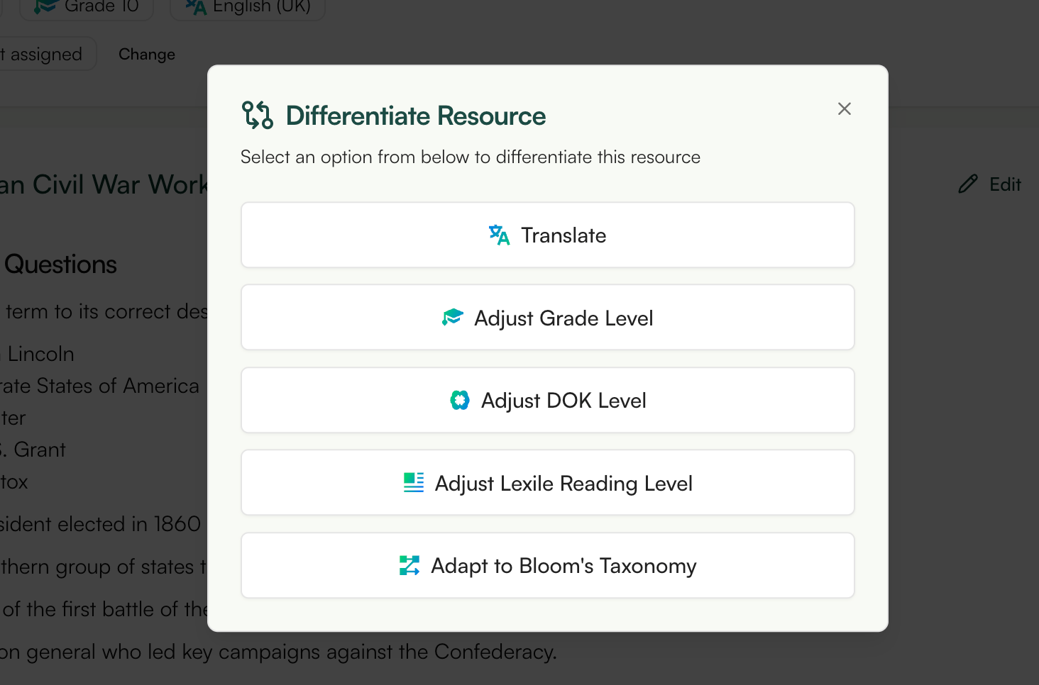create differentiated worksheets