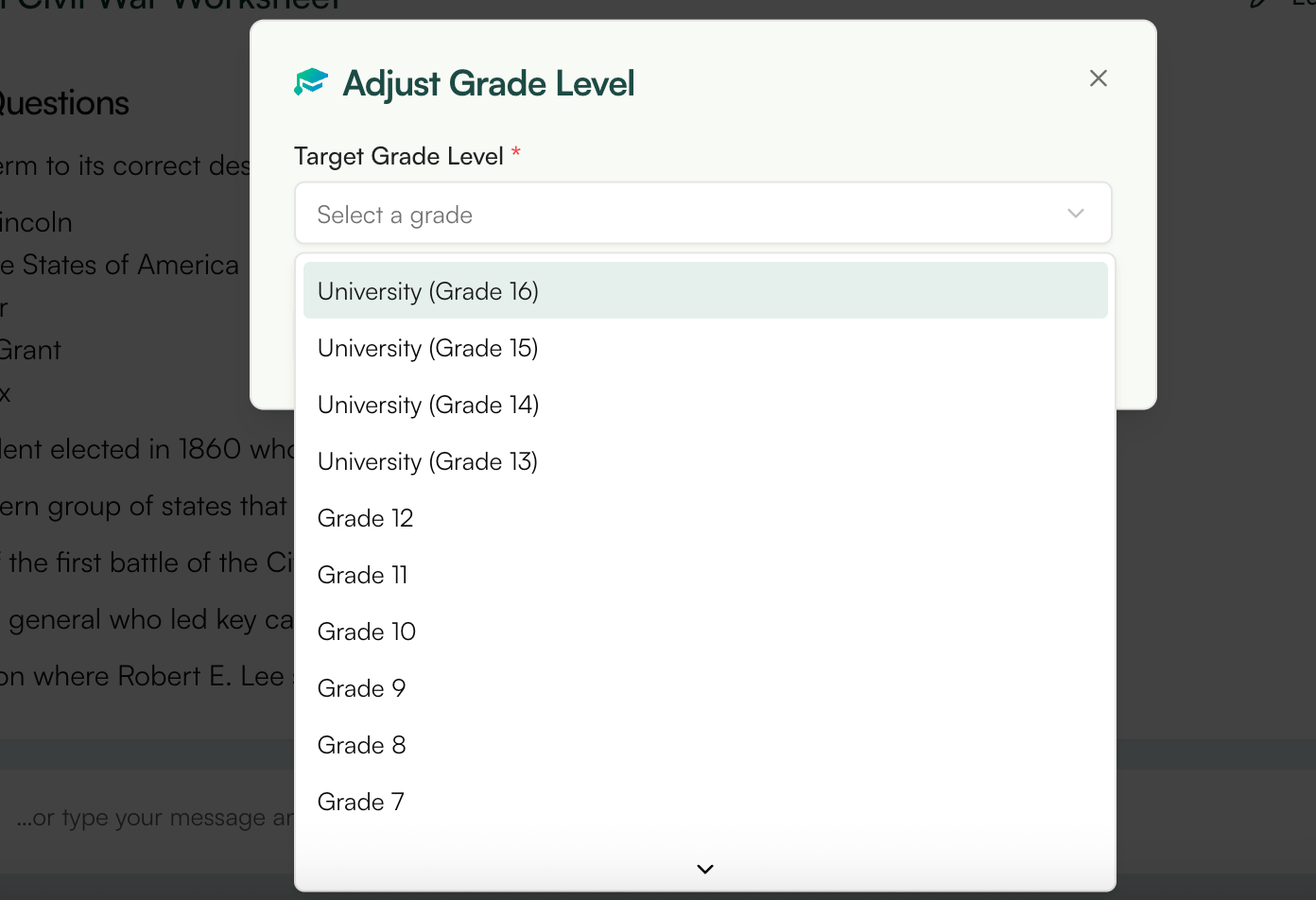 differentiate worksheets based on grade level