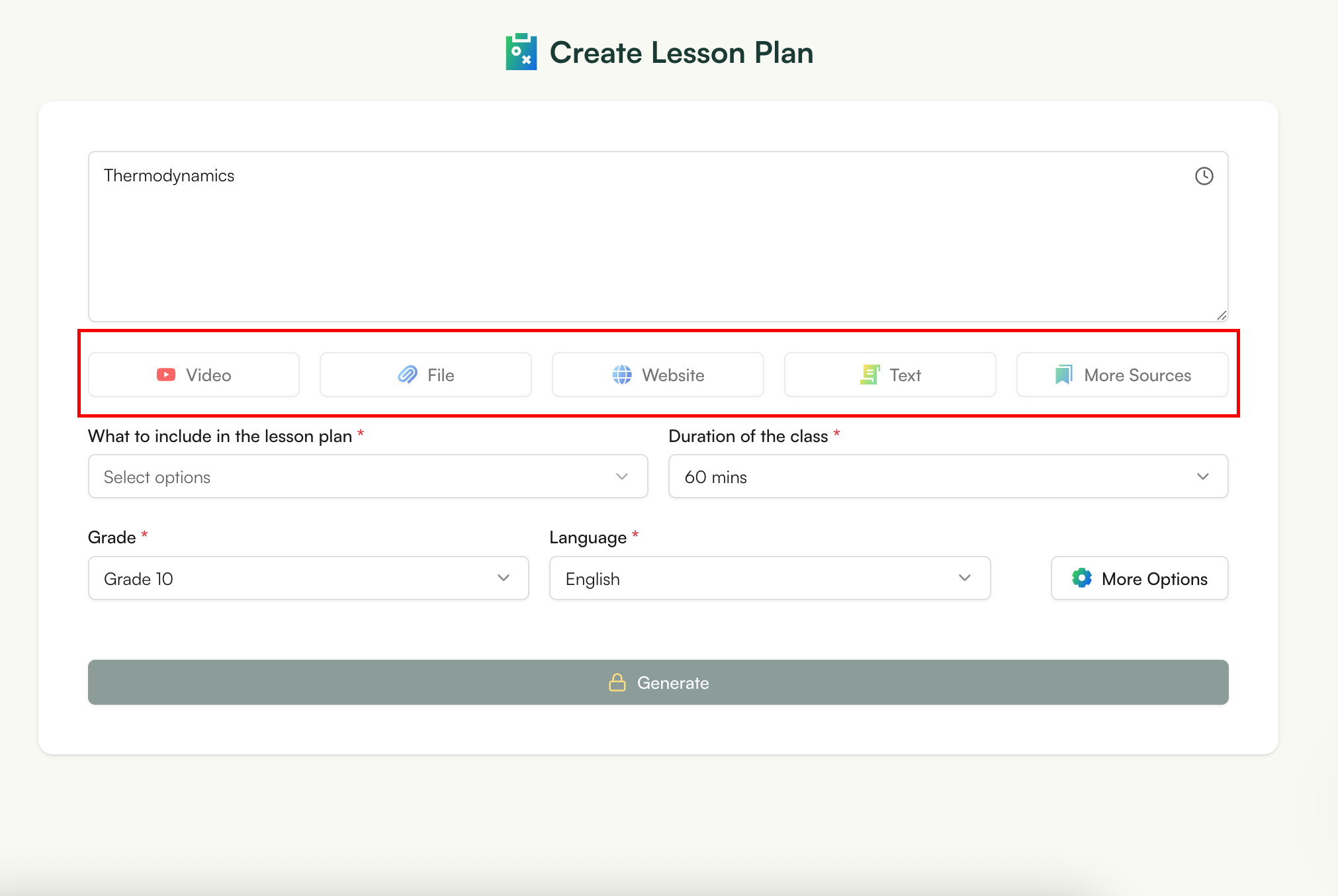 Create lesson plan from YouTube video - using Monsha