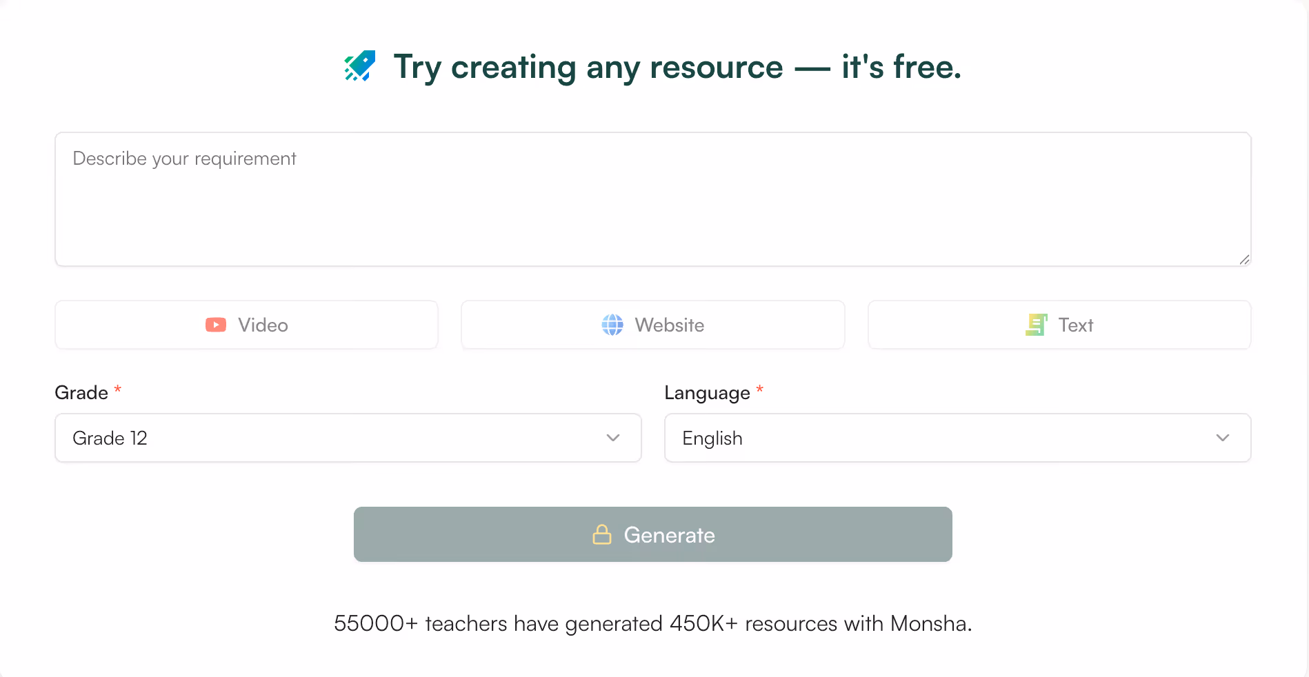 try monsha AI tool for teachers