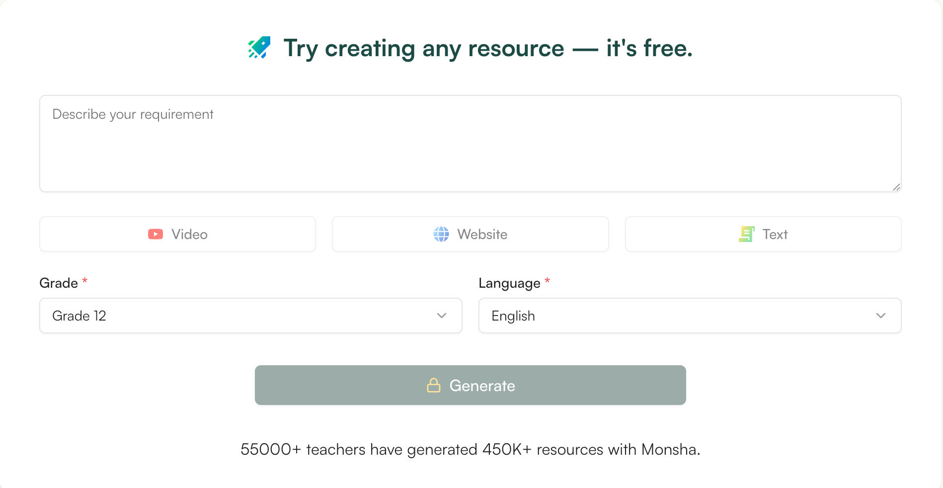 try monsha AI tool for teachers