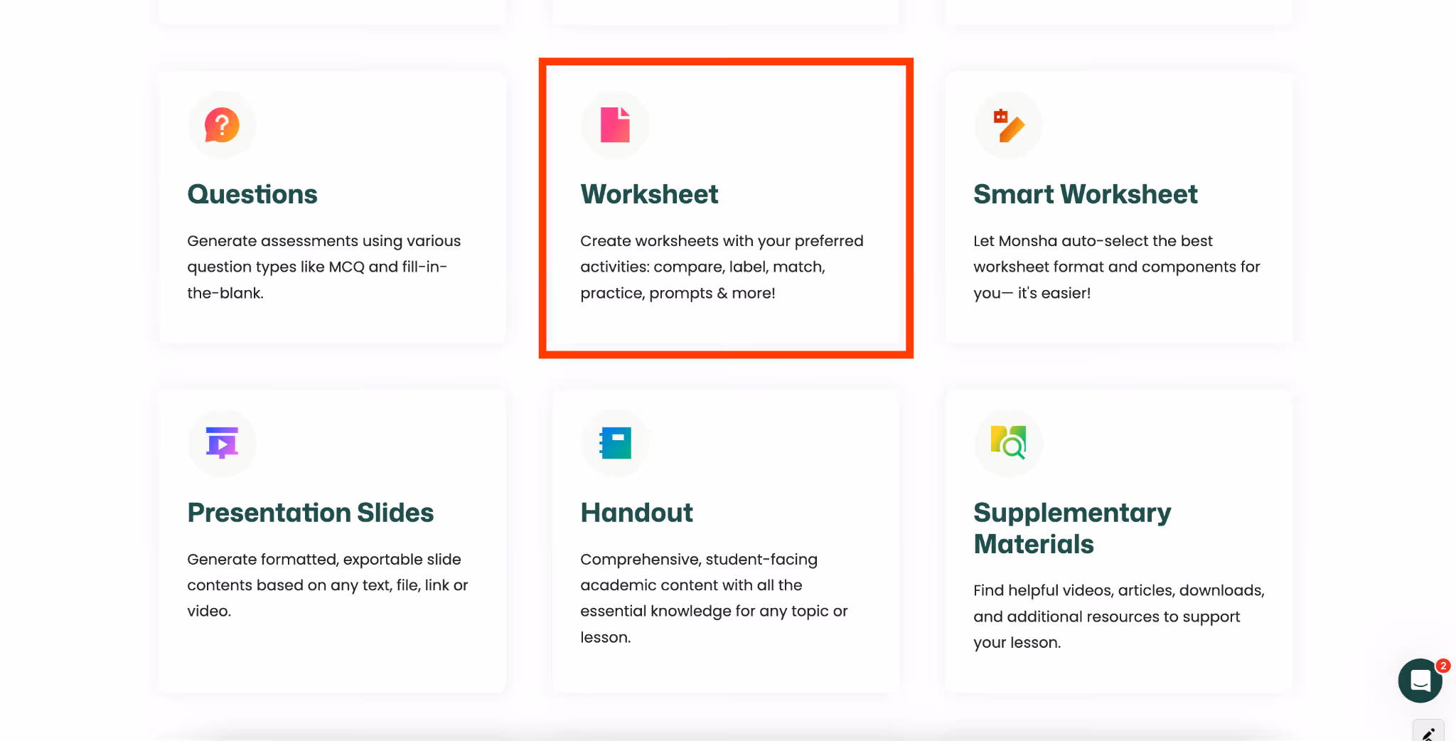 generate math worksheet with monsha