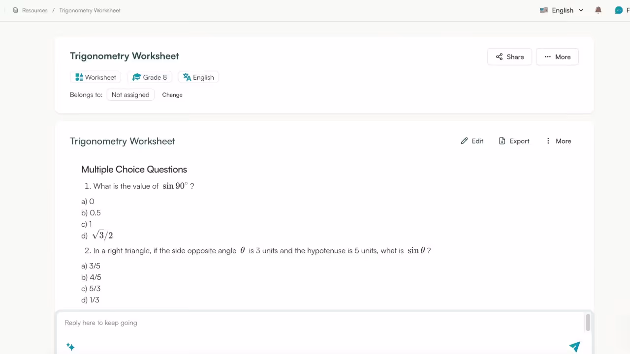 generate math worksheet with monsha