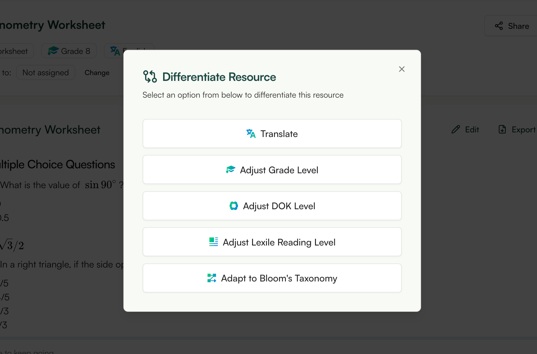 generate math worksheet with monsha