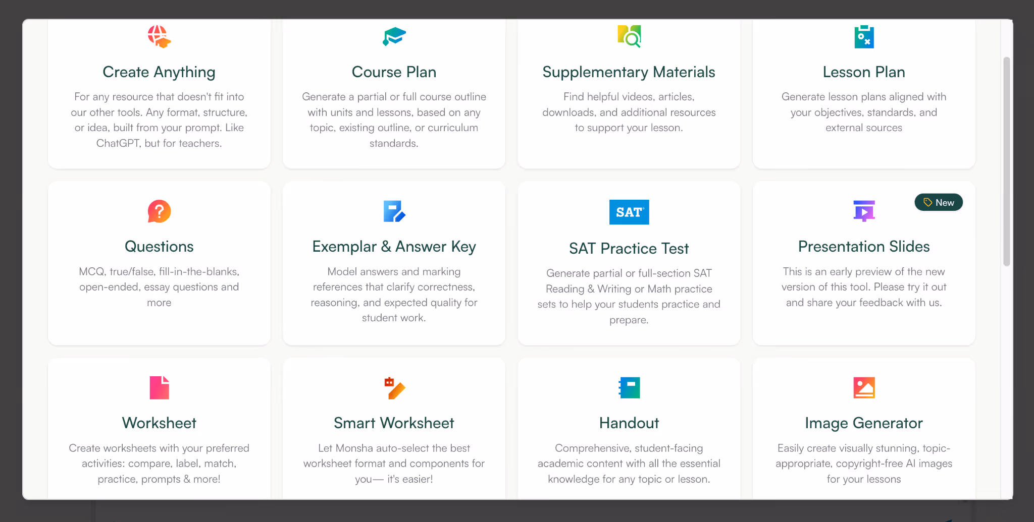 generate math worksheet with monsha