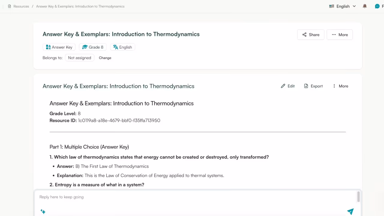 Create Exemplar and Answer Key Using AI