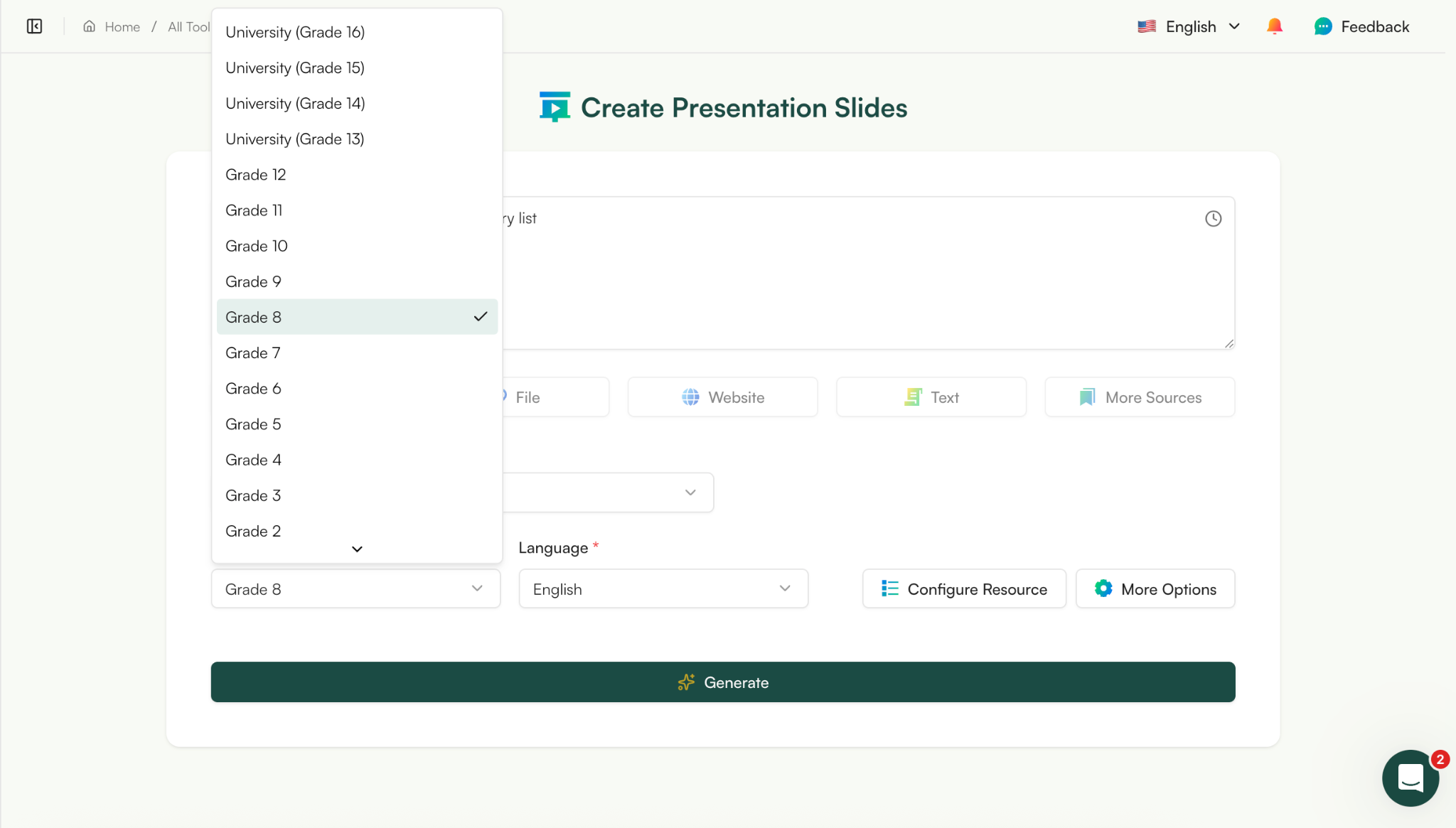 create vocab lists with monsha