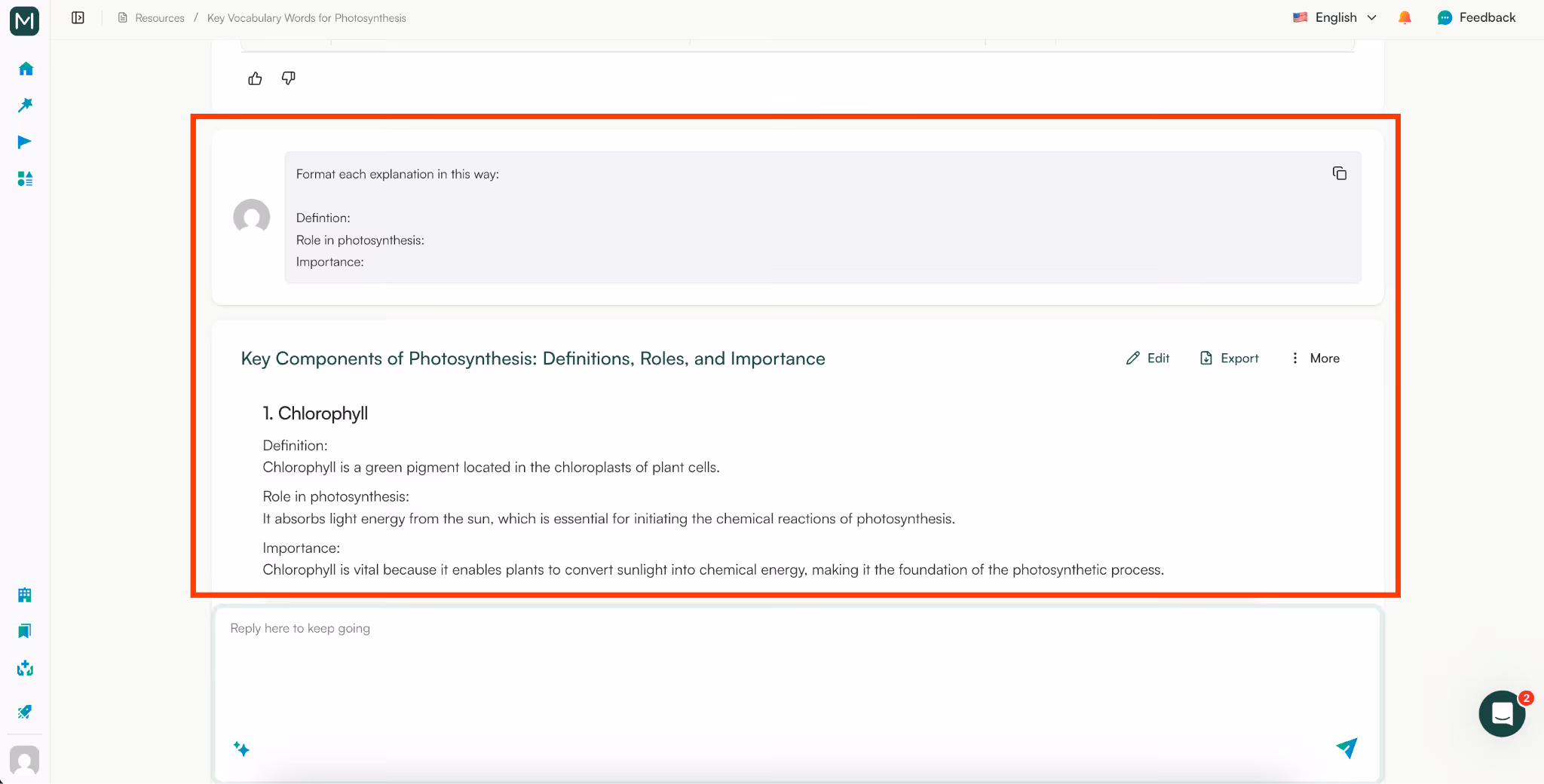 create vocab lists with monsha
