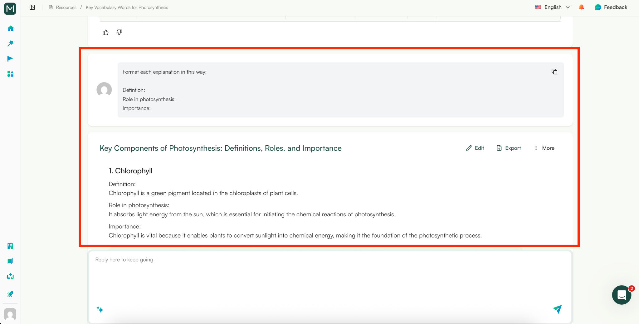 create vocab lists with monsha