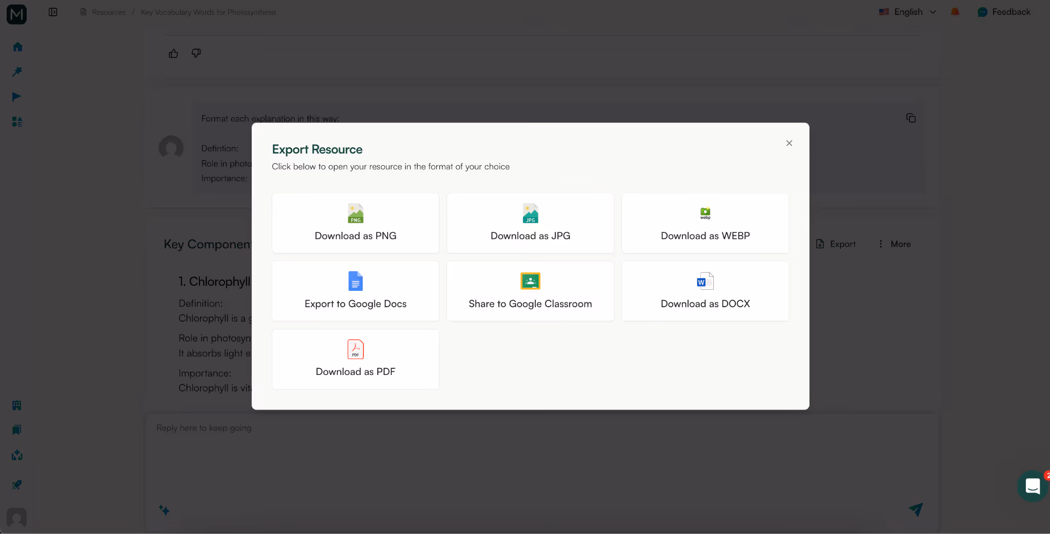 create vocab lists with monsha