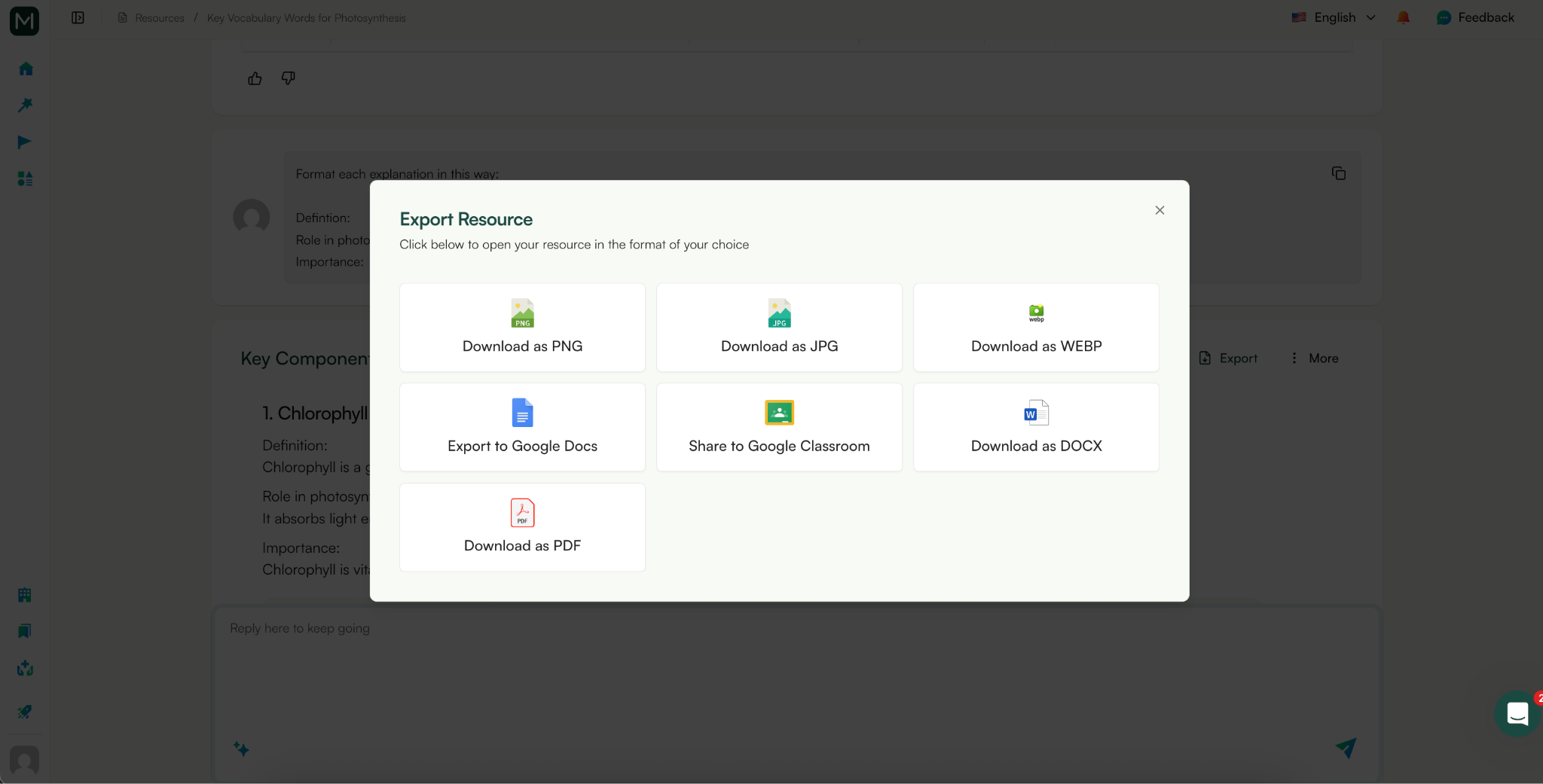 create vocab lists with monsha