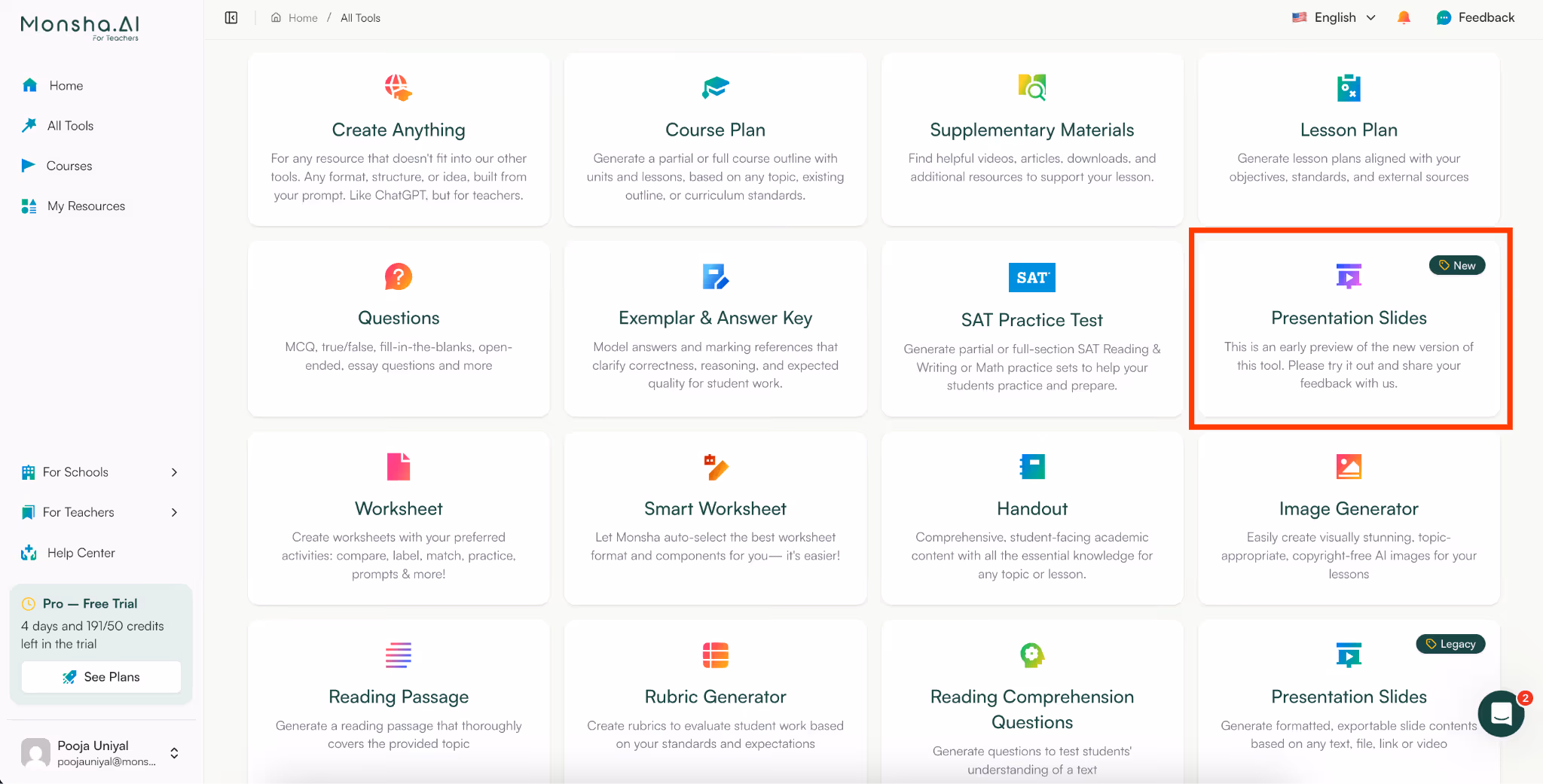 creat presentations with monsha