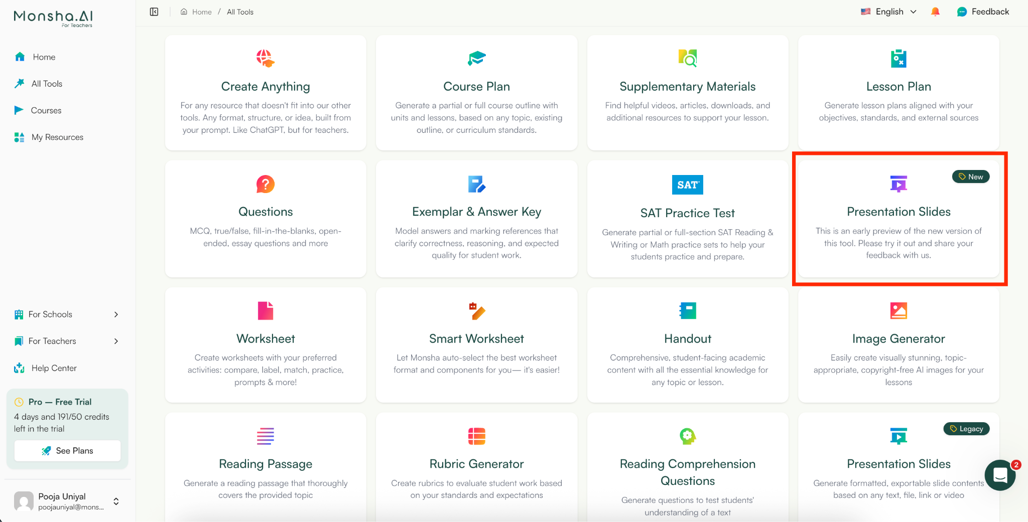 creat presentations with monsha