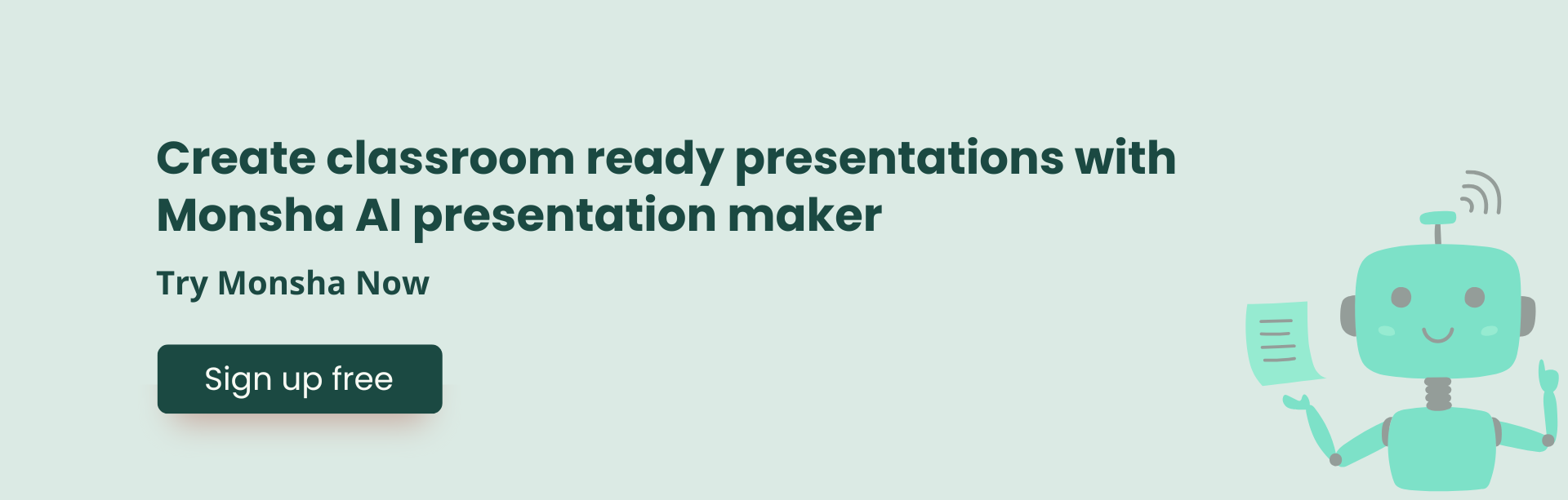Create classroom ready presentations with Monsha AI presentation maker